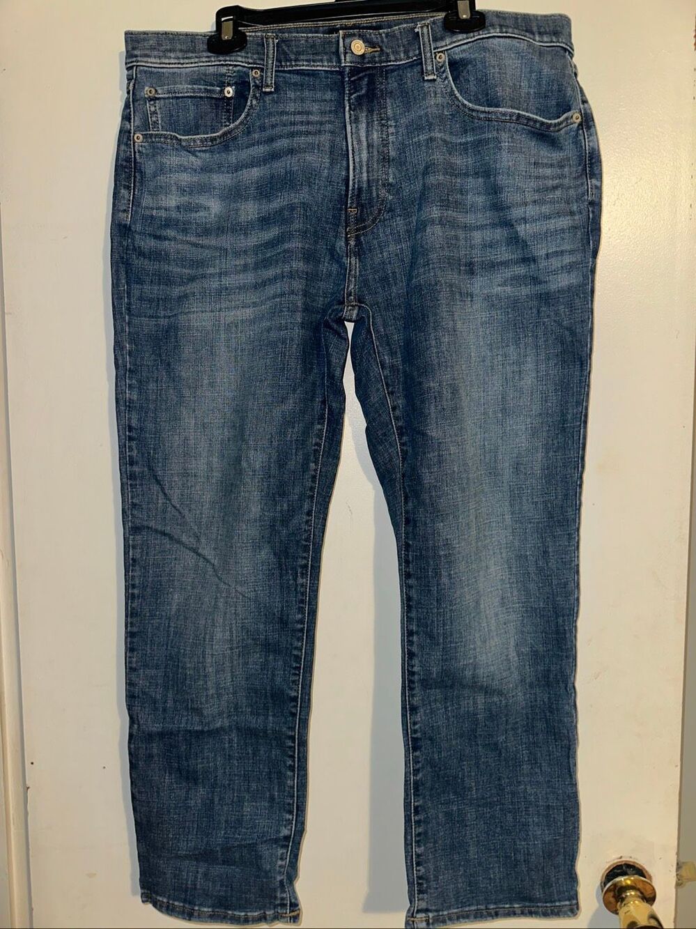Lucky Brand 223 Straight Jeans Mens 36x30 Blue Regular Stretch Denim Medium Wash